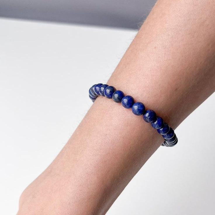 Lapis Lazuli Round 8 mm Bead Bracelet for Harmony & Healing