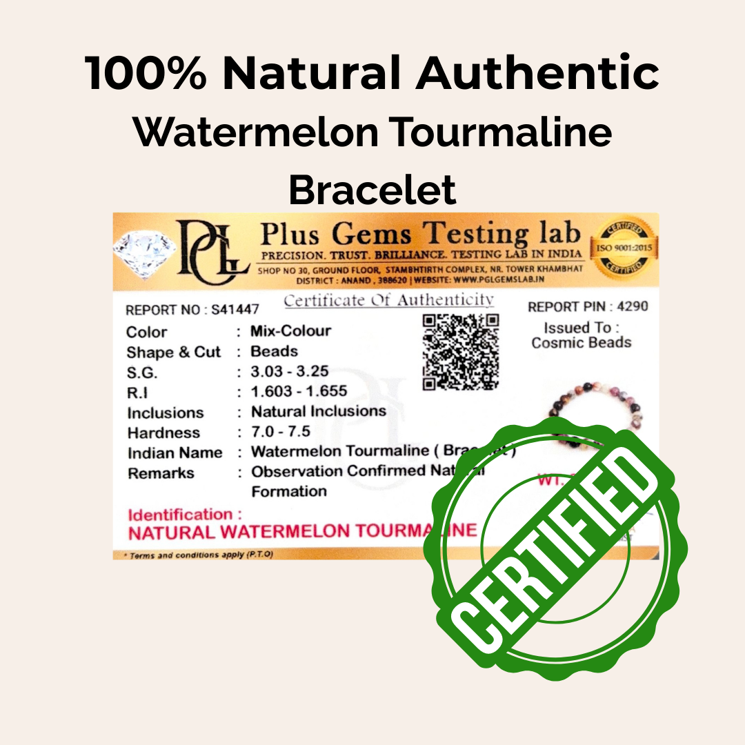 Watermelon Tourmaline 8mm Natural Stone Bracelet – Love & Joy