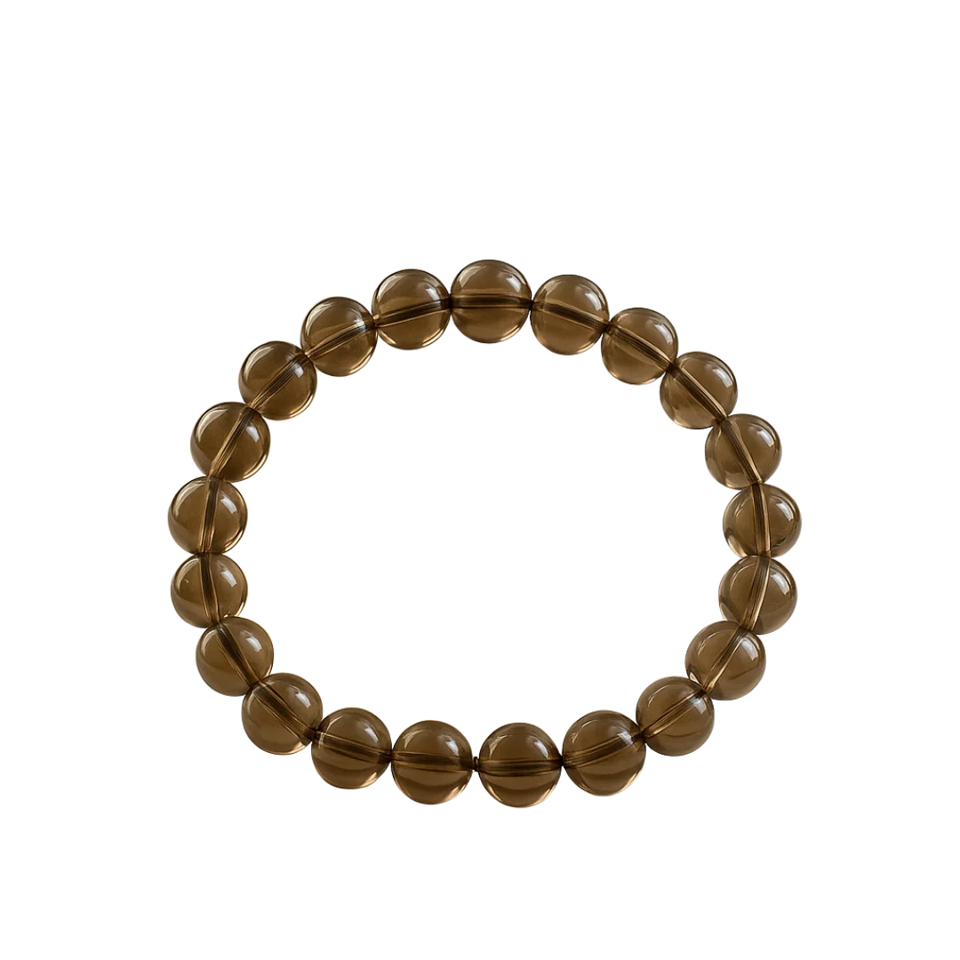 Smoky Quartz Round 8 mm Bead Bracelet (Grounding)