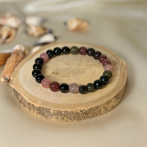 Watermelon Tourmaline 8mm Natural Stone Bracelet – Love & Joy