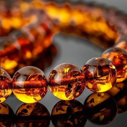 Natural Amber AAA Bracelet 8MM With Certificate