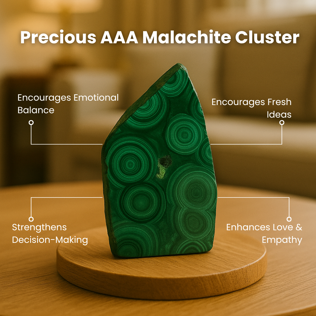 Emerald Shield Malachite Cluster (AAA Quality)