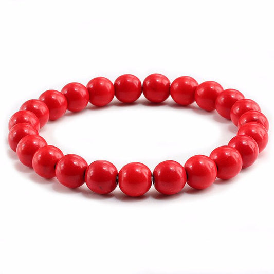 Natural Red Coral AAA Bracelet 8MM With Certificate