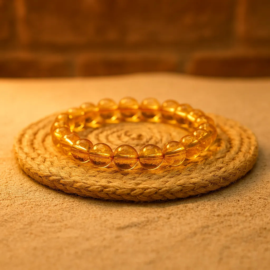 Citrine Round 8 mm Bead Bracelet - Success & Abundance