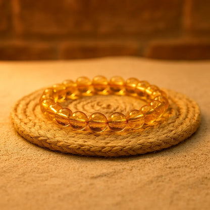 Citrine Round 8 mm Bead Bracelet - Success & Abundance