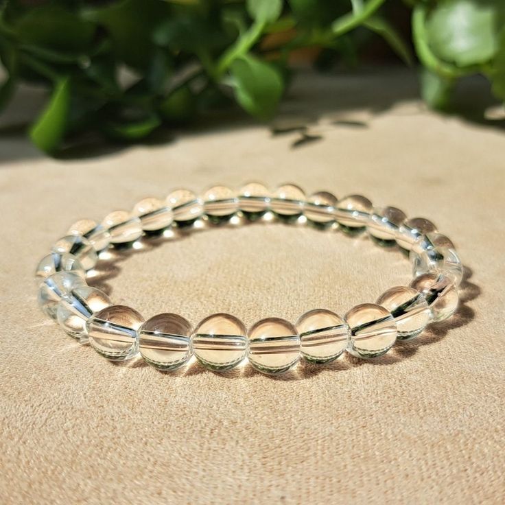 Clear Quartz Round 8 mm Bead Bracelet for Mind & Soul Alignment