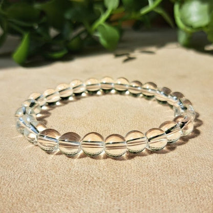 Clear Quartz Round 8 mm Bead Bracelet for Mind & Soul Alignment