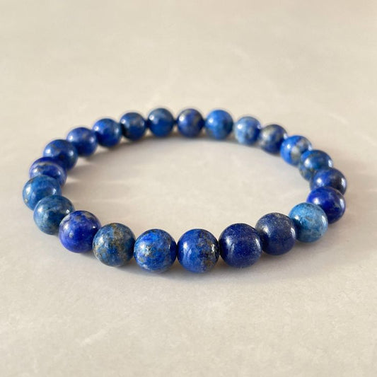 Lapis Lazuli Round 8 mm Bead Bracelet for Harmony & Healing
