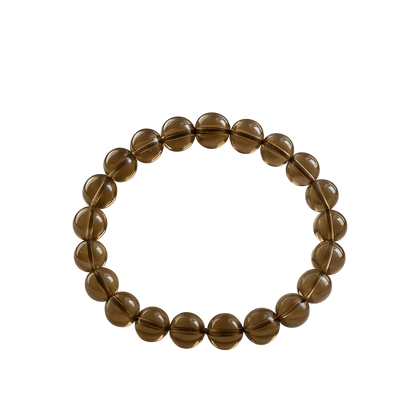 Smoky Quartz Round 8 mm Bead Bracelet (Grounding)