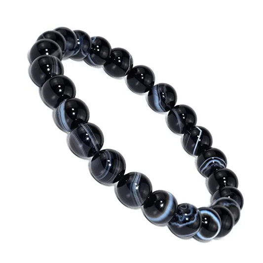 Sulemani Hakik Round 8 mm Bead Bracelet (Protection from Evil Eye)