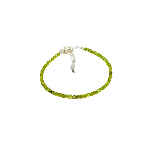 Celestial Green Peridot Anklet 3mm – For spiritual alignment & joyful flow