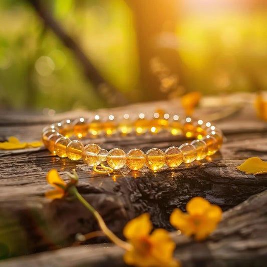 Citrine Round 8 mm Bead Bracelet - Success & Abundance