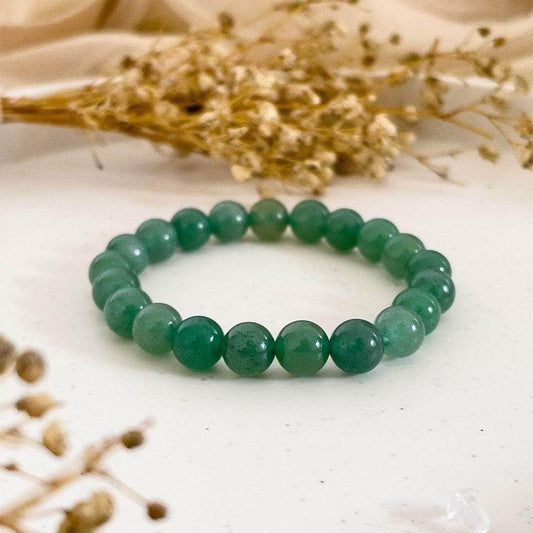 Green Aventurine Round 8 mm Bead Bracelet – Aligns with Luck & Opportunities